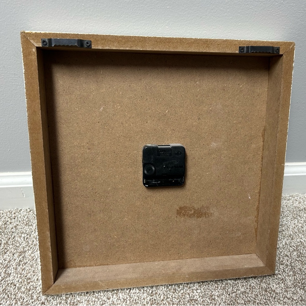 Distressed Wooden Square Clock with "Relax You're On Beach Time" - Picture 6 of 7